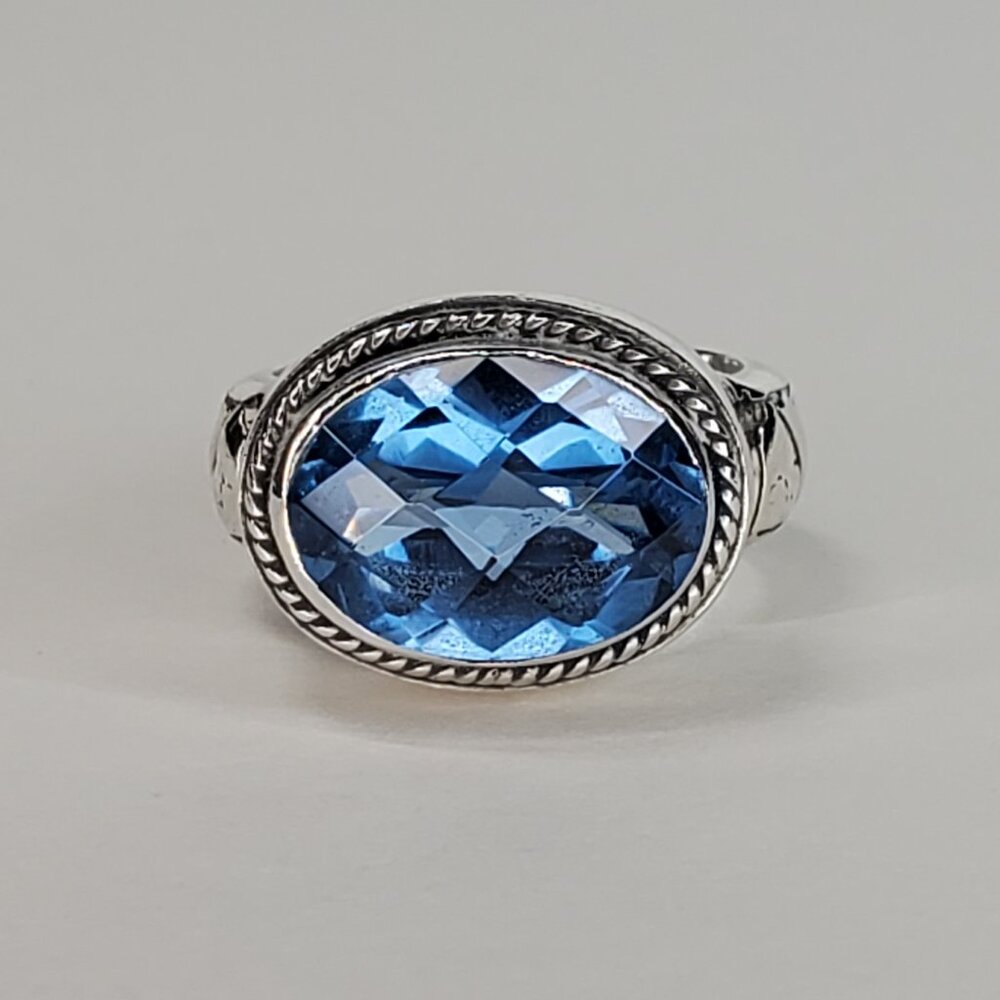 Lori Bonn Blue Topaz Sterling Silver Ring, Size 6